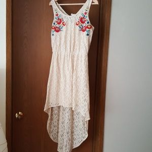 Xhilaration High-Low Floral Lace Dress sz:M